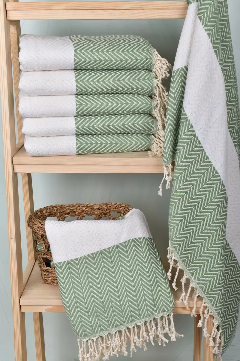 Cotton towel, Gift For Best Friend, Organic cotton peshtemal for spa and beach, Organic Turkish towel, 70x40 Cotton Chevron Towel, Custom Gift - 3