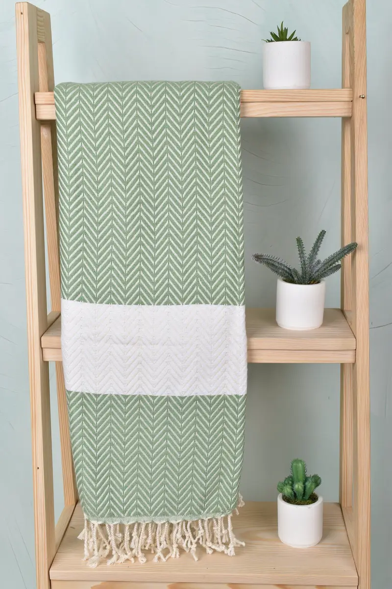 Cotton towel, Gift For Best Friend, Organic cotton peshtemal for spa and beach, Organic Turkish towel, 70x40 Cotton Chevron Towel, Custom Gift - 8