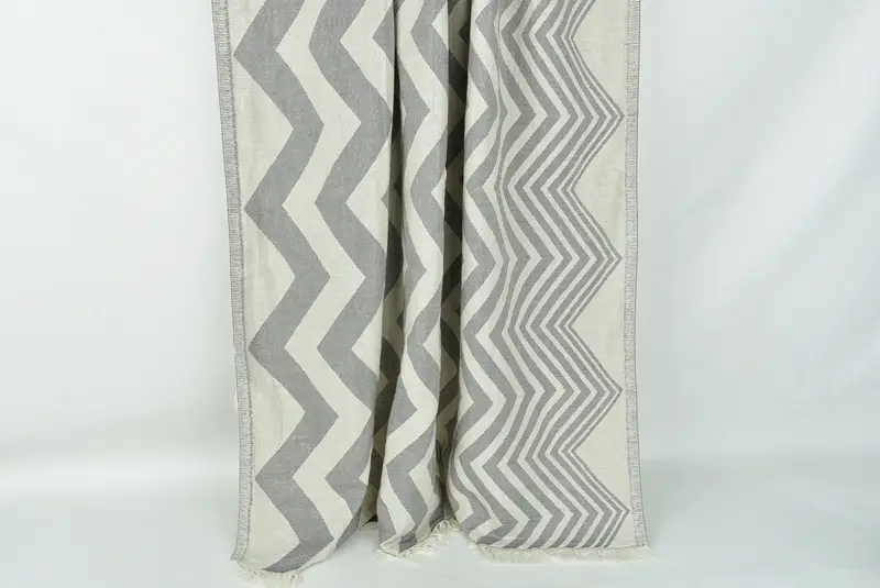 Turkish Towel Beach Towel, Soft towel, Maid Of Honor Gift, Monogram Beach Towel, Custom Beach Towels, 70x40 Cotton Zigzag Design Towel, Travel towel - 2