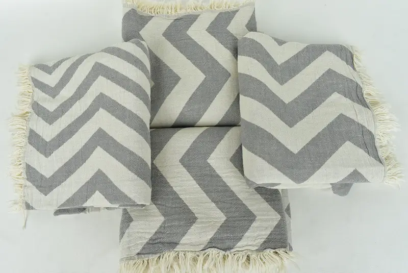 Turkish Towel Beach Towel, Soft towel, Maid Of Honor Gift, Monogram Beach Towel, Custom Beach Towels, 70x40 Cotton Zigzag Design Towel, Travel towel - 8