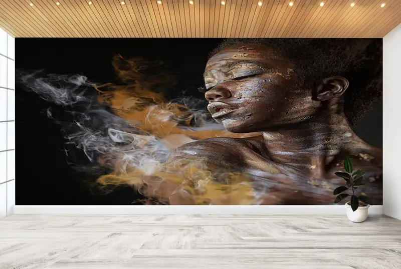 African Wall Poster,Fashion Wall Painting,Custom Wall Paper,Wall Paper Peel and Stick,3d Wall Paper,Smoke Mural, - 7