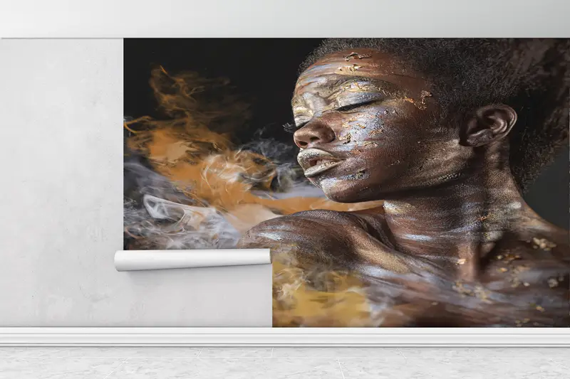 African Wall Poster,Fashion Wall Painting,Custom Wall Paper,Wall Paper Peel and Stick,3d Wall Paper,Smoke Mural, - 3