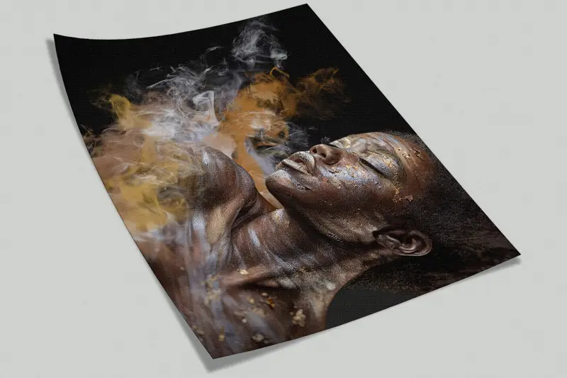 African Wall Poster,Fashion Wall Painting,Custom Wall Paper,Wall Paper Peel and Stick,3d Wall Paper,Smoke Mural, - 2
