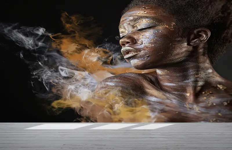 African Wall Poster,Fashion Wall Painting,Custom Wall Paper,Wall Paper Peel and Stick,3d Wall Paper,Smoke Mural, - 5