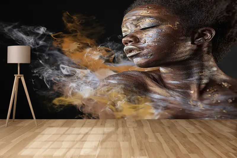 African Wall Poster,Fashion Wall Painting,Custom Wall Paper,Wall Paper Peel and Stick,3d Wall Paper,Smoke Mural, - 8