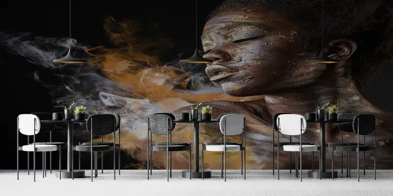African Wall Poster,Fashion Wall Painting,Custom Wall Paper,Wall Paper Peel and Stick,3d Wall Paper,Smoke Mural, - 6