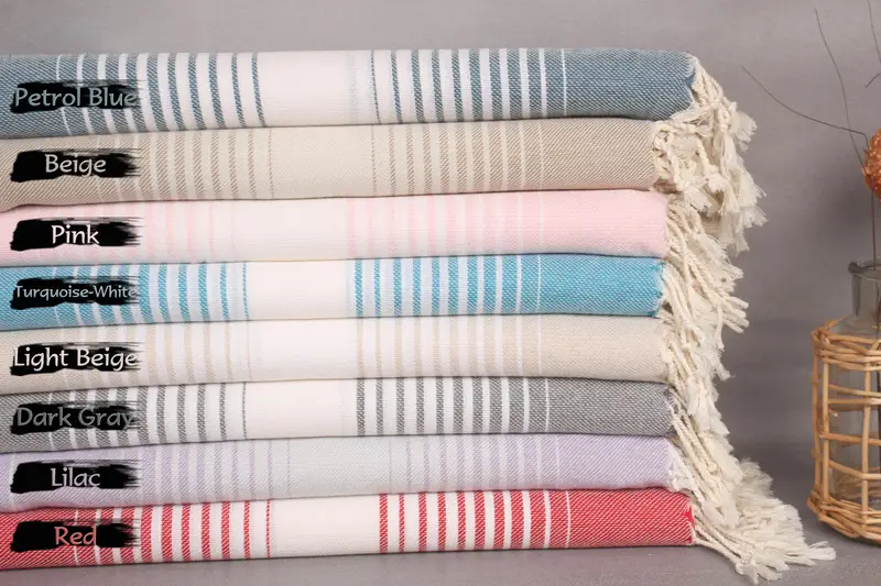 60x38 Cotton Striped Towel, Turkish bath towel, Gift For Mom, Wedding Gifts Towel, Personalized Beach Towel, Personalized Turkish Beach Towel - 1