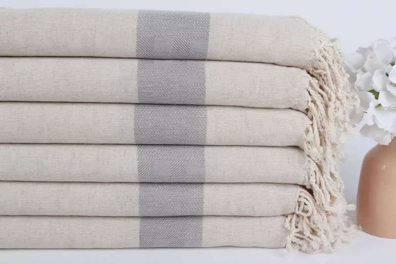 Bachelorette Favor, Traditional Turkish peshtemal for hammam, Bachelorette Party Gift, Absorbent towel, 70x36 Linen Striped Towel, Wedding Gift - 3