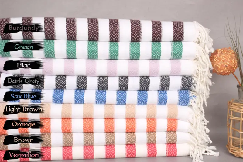 Spa Towel, Christmas Favors, 70x36 Cotton Striped Towel, Unique Wedding Gift, Handmade Gift, Yoga Towel, Personalized Gifts, Beach Towel Gift - 2