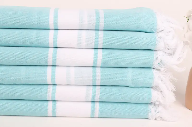 70x40 Cotton Striped Towel, Lightweight towel, Gifts For Him, Fringed Turkish towel for poolside, Spa Towel, Large Turkish Towel, Customized Towels - 3
