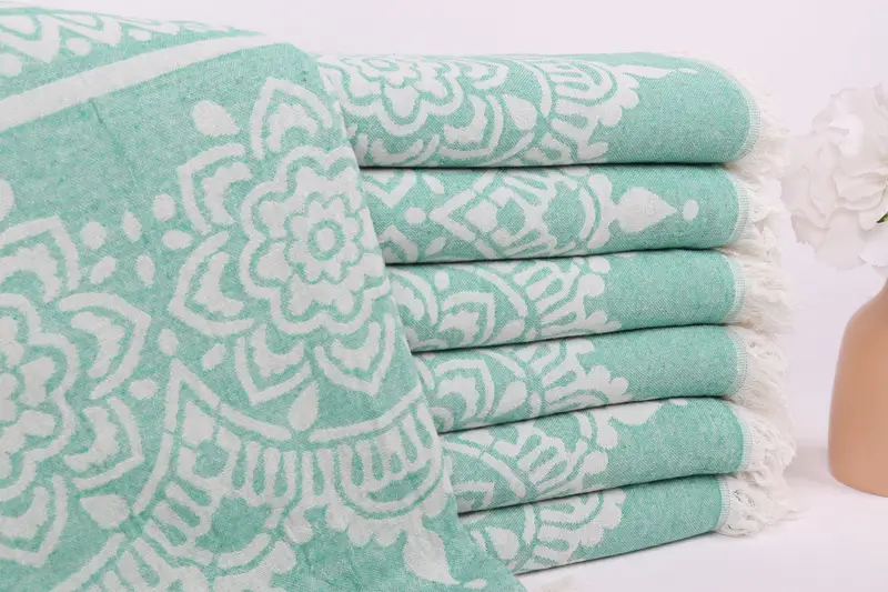 Wedding Gift For Bride, 74x36 Cotton Floral Patterned Towel, Bridesmaid Gifts, Organic Turkish towel, Organic towel, Girl Trip Party Favor - 2