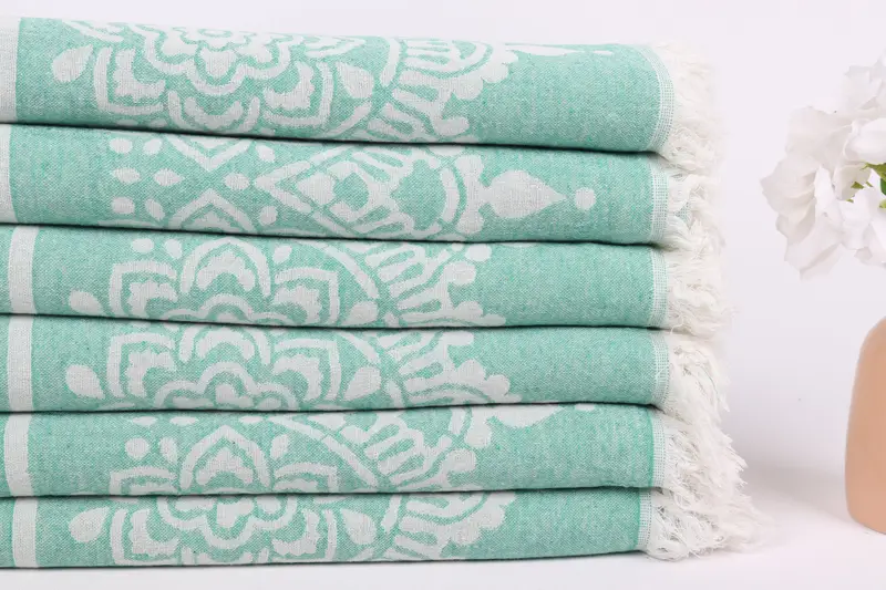 Wedding Gift For Bride, 74x36 Cotton Floral Patterned Towel, Bridesmaid Gifts, Organic Turkish towel, Organic towel, Girl Trip Party Favor - 4