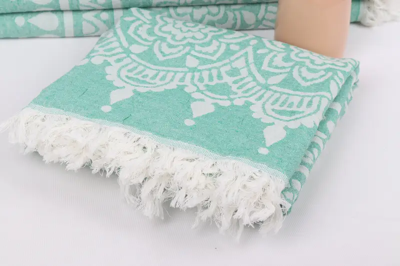 Wedding Gift For Bride, 74x36 Cotton Floral Patterned Towel, Bridesmaid Gifts, Organic Turkish towel, Organic towel, Girl Trip Party Favor - 6