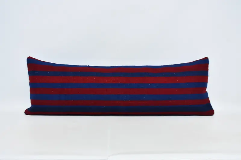 Sofa Pillow Sham, Antique Pillows, Aesthetic Pillow Cover, Kilim Pillow Cover, Handmade Kilim Cushion, Cushion Case, 16x48 Red Pillow Case - 1