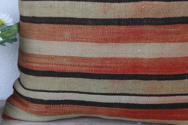 Pillow Case, 16x16 Red Pillow Cover, Vintage Cushion, Vintage Kilim Pillow, Turkish Kilim Pillow, Boho Pillow, Southwestern Cushion - 3