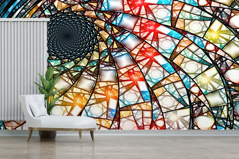 Canlı Baskılı Duvar Kağıdı: Zarif Fraktal ve Geometrik Desenler