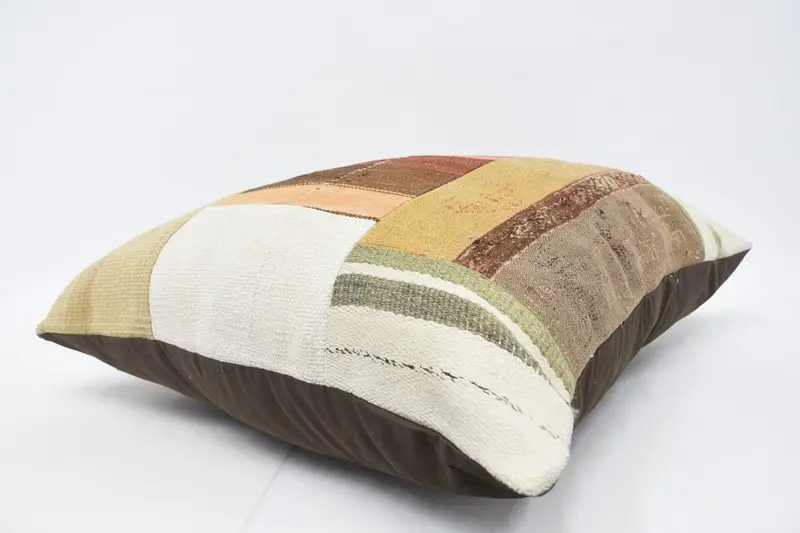 Pillow Sham, 28x28 Orange Cushion, Vintage Pillow, Ethnical Kilim Rug Pillow, Boho Pillow - 6