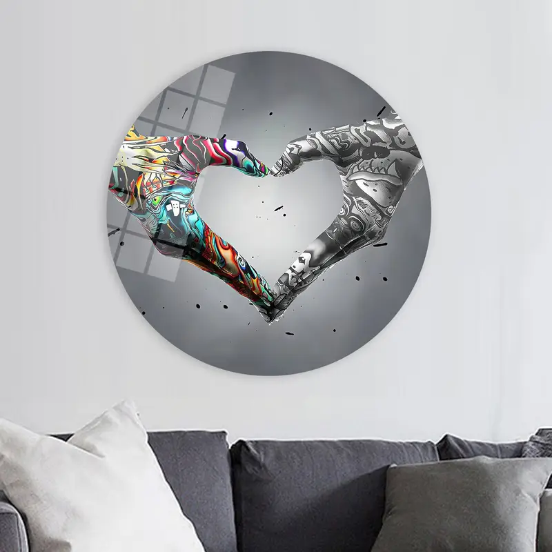 現代のバンクシー グラフィティ キャンバス: ハンド ラブ プリント アート