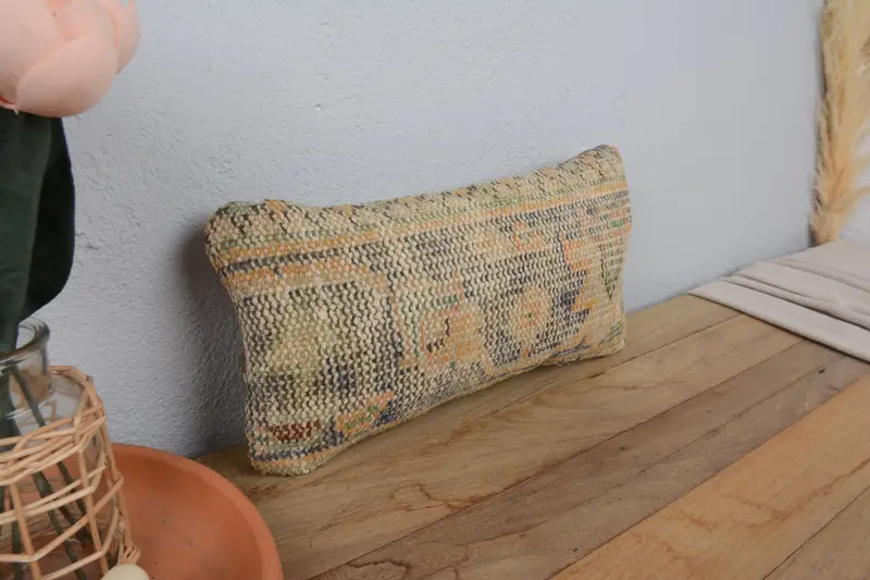 8x16 Blue Cushion Case, Kilim Pillow Cover, Turkish Pillow, Indoor Pillow Case, Vintage Pillow, Pillow Case, Retro Pillow Cover - 1
