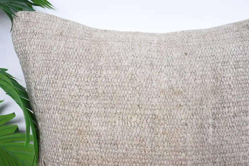Ethnical Kilim Rug Pillow, Lounge Throw Cushion Cover, Pillow Cover, Gift Pillow, 18x18 Beige Pillow, Chair Pillow Cover, Home Decor Pillow - 2