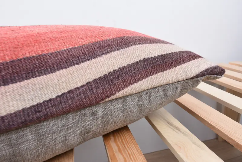 Office Chair Pillow Case, Handmade Kilim Cushion, 12x48 Red Cushion Case, Home Decor Pillow, Pillow, Boho Pillow Sham Cover, Retro Pillow Cover - 7