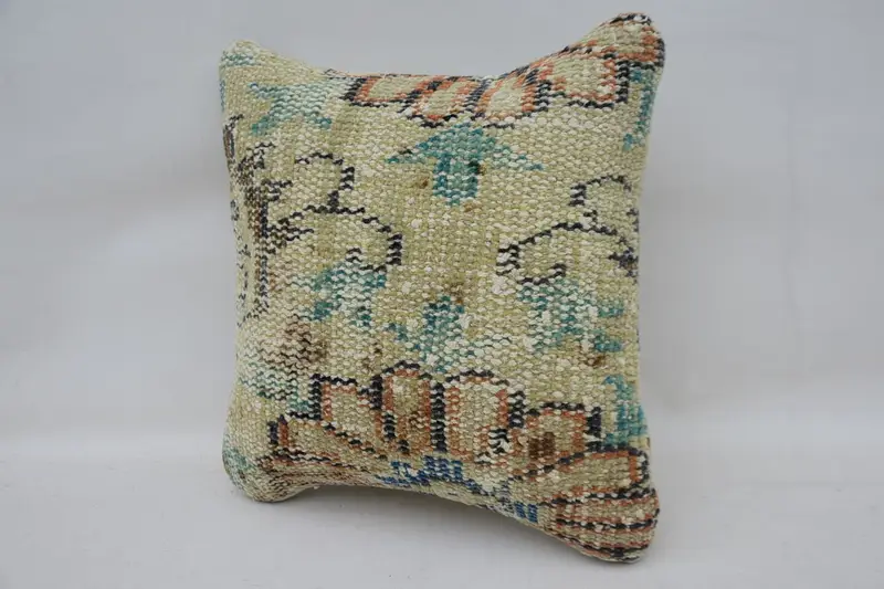 12x12 Beige Pillow, Pillow Cover, Vintage Kilim Throw Pillow, Gift Pillow, Vintage Pillow, Farmhouse Cushion Cover, Authentic Pillow Case - 3
