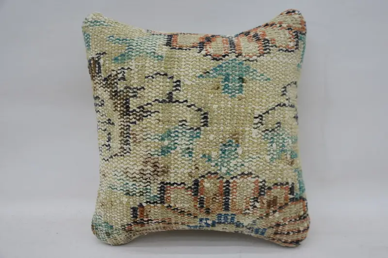 12x12 Beige Pillow, Pillow Cover, Vintage Kilim Throw Pillow, Gift Pillow, Vintage Pillow, Farmhouse Cushion Cover, Authentic Pillow Case - 1
