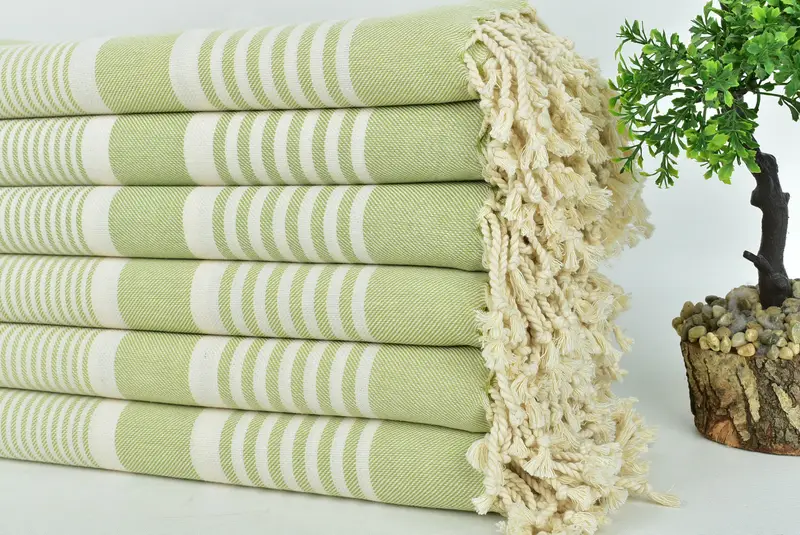 Handmade Gift, Scarf Towel, Bath towel, Absorbent towel, 68x38 Cotton Striped Towel, Wedding Gifts Towel, Quick-drying cotton Turkish beach towel - 3