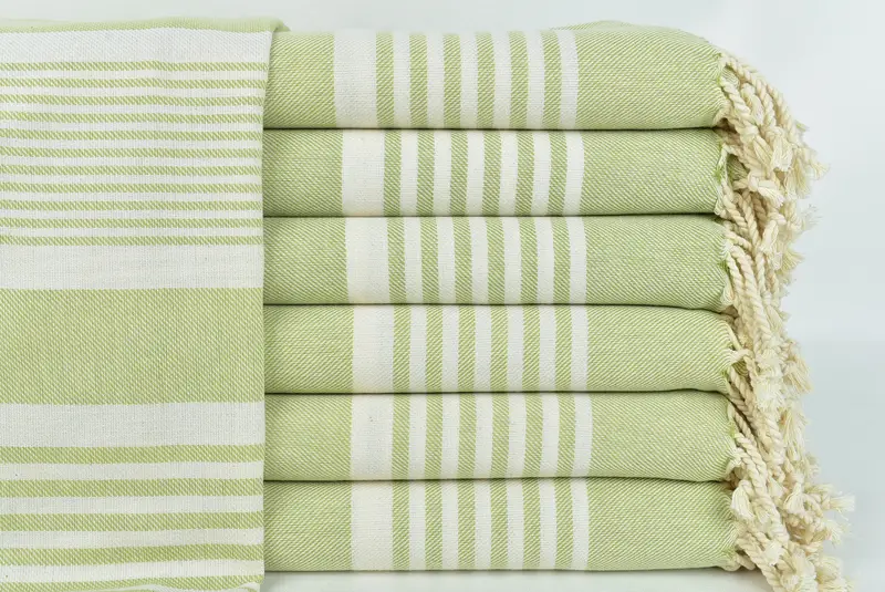 Handmade Gift, Scarf Towel, Bath towel, Absorbent towel, 68x38 Cotton Striped Towel, Wedding Gifts Towel, Quick-drying cotton Turkish beach towel - 1