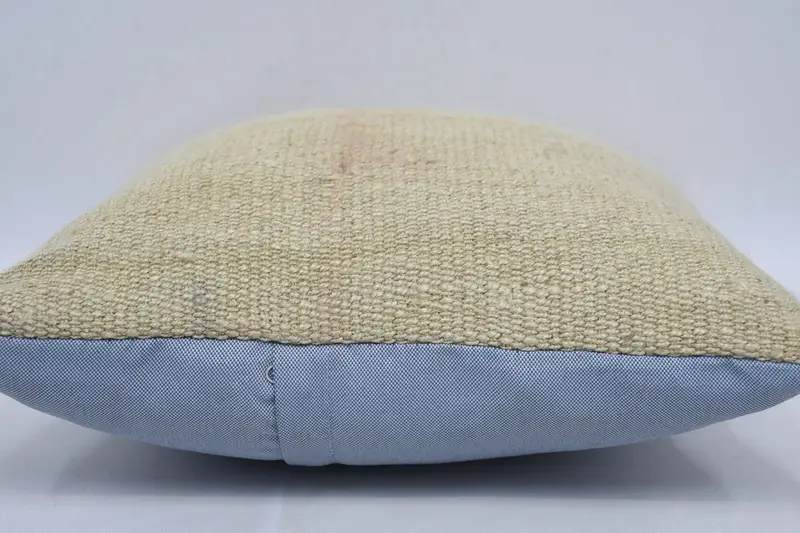 Boho Pillow Sham Cover, Toss Cushion Case, 16x16 Beige Cushion, Pillow for Couch, Kilim Cushion Sham, Car Pillow Cover, Cushion, Patio Pillow Cover - 5