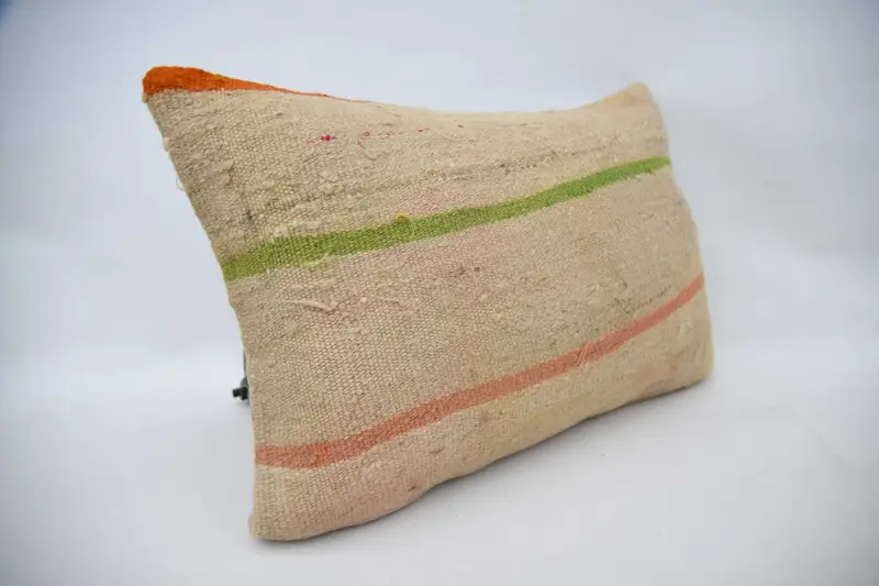 Pillow Sham, Christmas Cushion Cover, Kilim Pillow Cover, Pillow for Sofa, 16x24 Orange Pillow, Boho Pillow Sham Cover - 3