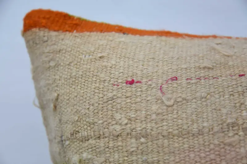 Pillow Sham, Christmas Cushion Cover, Kilim Pillow Cover, Pillow for Sofa, 16x24 Orange Pillow, Boho Pillow Sham Cover - 2