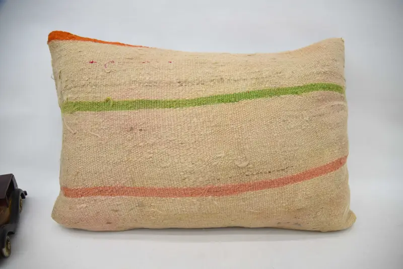 Pillow Sham, Christmas Cushion Cover, Kilim Pillow Cover, Pillow for Sofa, 16x24 Orange Pillow, Boho Pillow Sham Cover - 4
