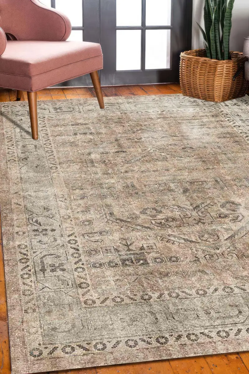 Eleganter bedruckter Teppich: Modernes Design, weicher Stoff, luxuriöse Textur