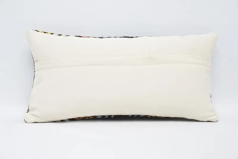 Boho Pillow, Decorative Bolster Pillow Cover, Comfy Throw Cushion, Pillow Cover, Kilim Pillow, 12x24 Yellow Pillow Cover, Ethnical Kilim Rug Pillow - 6