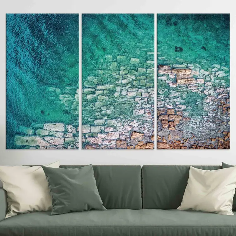 Aboveal Ocean Poster, Canvas Wall Art, Ocean Landscape Canvas, Seascape Wall Art, Coastal Decor, Living Room Decor, Personalized Gift, - 13
