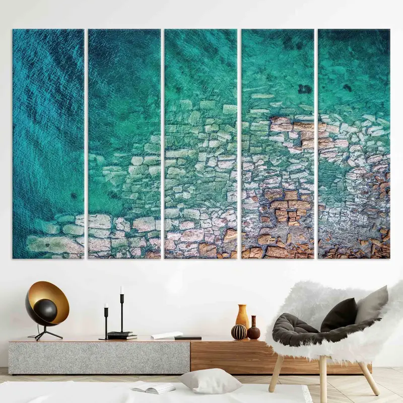 Aboveal Ocean Poster, Canvas Wall Art, Ocean Landscape Canvas, Seascape Wall Art, Coastal Decor, Living Room Decor, Personalized Gift, - 17