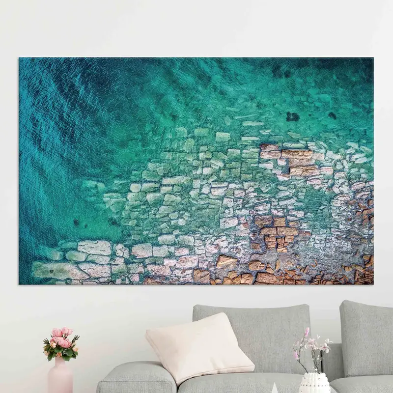 Aboveal Ocean Poster, Canvas Wall Art, Ocean Landscape Canvas, Seascape Wall Art, Coastal Decor, Living Room Decor, Personalized Gift, - 2