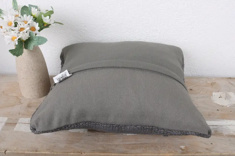 Gift Pillow, Pillow, Meditation Cushion Case, Kilim Pillow, Antique Pillows, 12x12 Gray Pillow Case, Art Deco Pillow, Bed Pillow Cover - 7