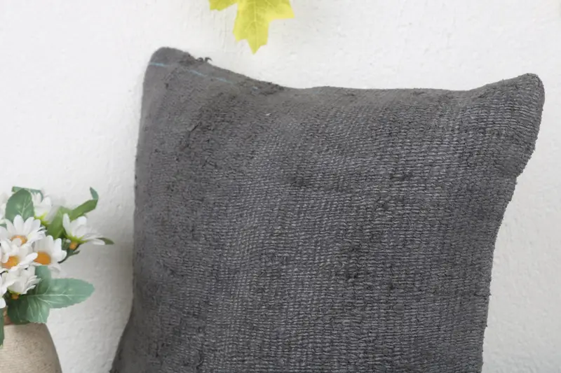 Gift Pillow, Pillow, Meditation Cushion Case, Kilim Pillow, Antique Pillows, 12x12 Gray Pillow Case, Art Deco Pillow, Bed Pillow Cover - 5