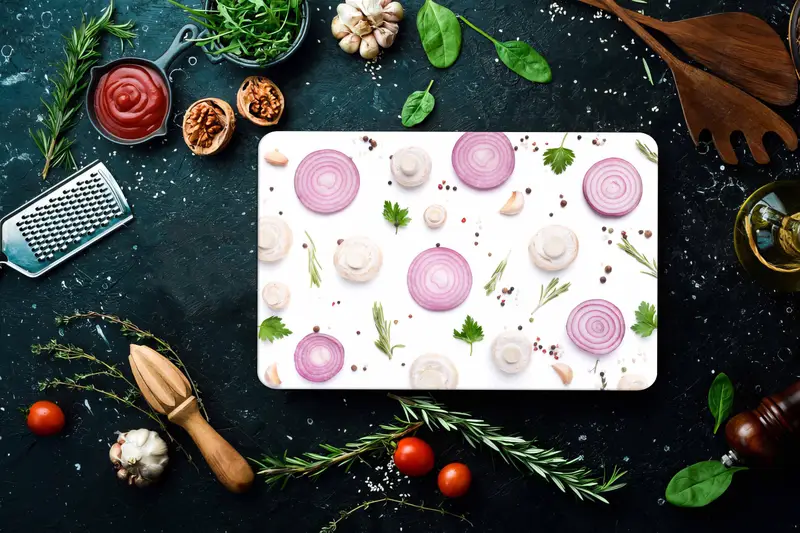 キッチン用のモダンなデザインの模様付きガラスまな板