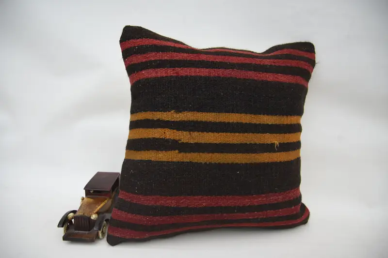 Cushion, 18x18 Red Cushion, Throw Kilim Pillow, Art Deco Pillow, Turkish Pillow, Pillow for Sofa, Comfy Throw Pillow Cover - 2