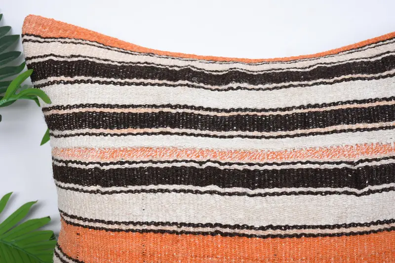 Personalized Gift Pillow Pillow Sham, Handmade Kilim Cushion, 24x24 Brown Cushion Case, Interior Designer Pillow, Boho Pillow, Cushion Cover - 2