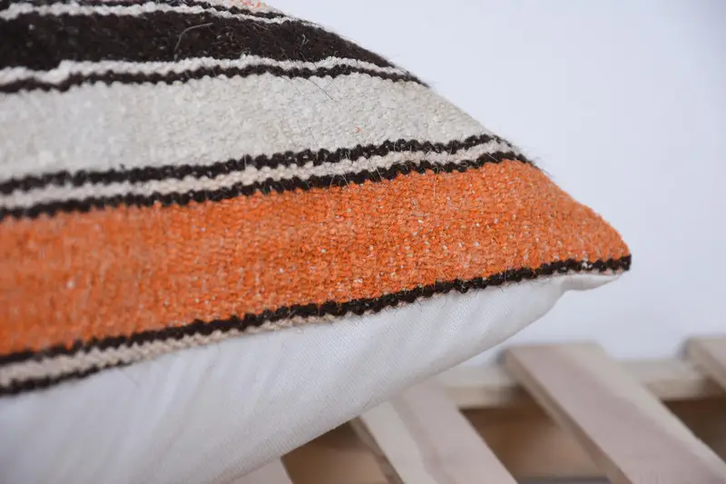 Personalized Gift Pillow Pillow Sham, Handmade Kilim Cushion, 24x24 Brown Cushion Case, Interior Designer Pillow, Boho Pillow, Cushion Cover - 7