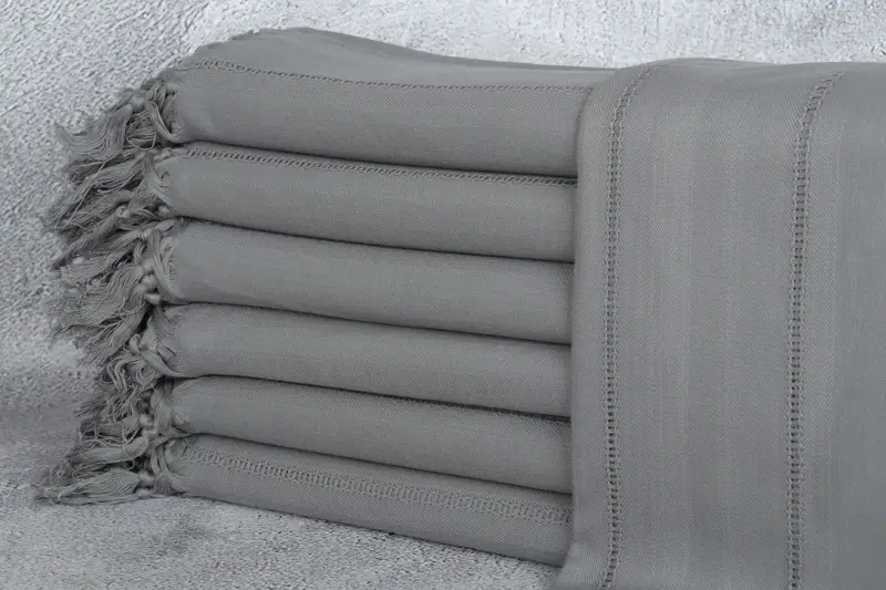 Personalized Turkish Beach Towel Dark Gray Striped, 40x67 Inches