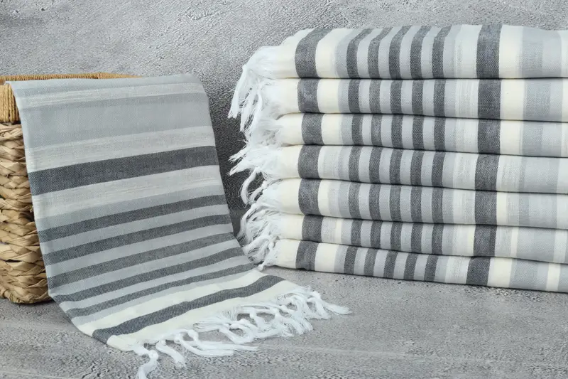 Home Decor Towel, Embroidered Towel, Custom Wedding Towel, Fouta towel, 68x40 Cotton Striped Towel, Summer Gift Ideas, Monogrammed Beach Towel - 3
