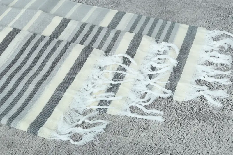 Home Decor Towel, Embroidered Towel, Custom Wedding Towel, Fouta towel, 68x40 Cotton Striped Towel, Summer Gift Ideas, Monogrammed Beach Towel - 5