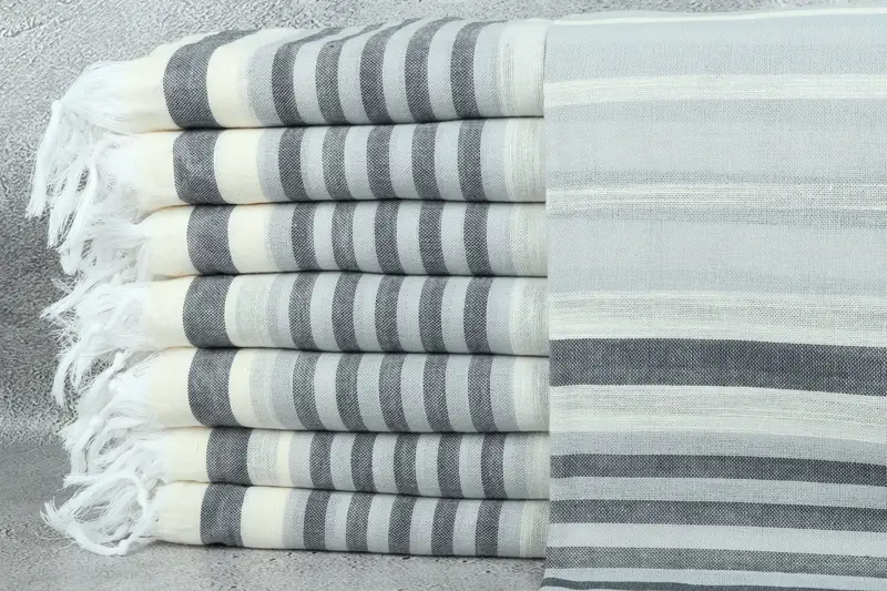 Home Decor Towel, Embroidered Towel, Custom Wedding Towel, Fouta towel, 68x40 Cotton Striped Towel, Summer Gift Ideas, Monogrammed Beach Towel - 1