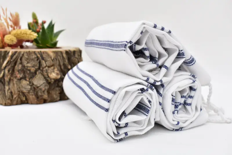 Wedding Favors, Bachelor Gifts, Monogram Hand Towel, 40x24 Cotton Striped Towel, Personalized Hand Towel, First Wedding Anniversary Gift, Gym Towel - 6