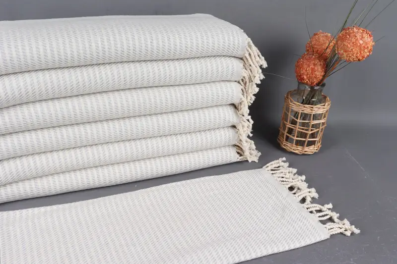 Turkish Hand Towel Wedding Gift Light Gray Polka Dot 20x40 Inches